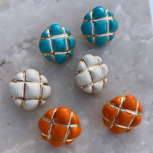 Mineli Renkli Baklava Küpe