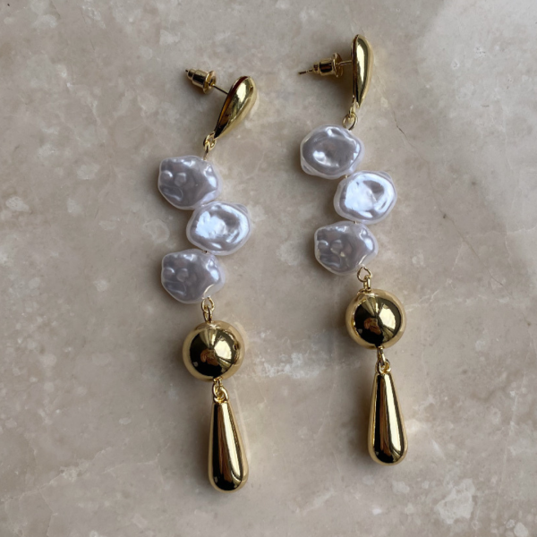 Marka Model Gold İnci Küpe