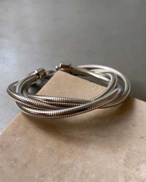 Altın Kaplama Üçlü Tel Bileklik-Silver