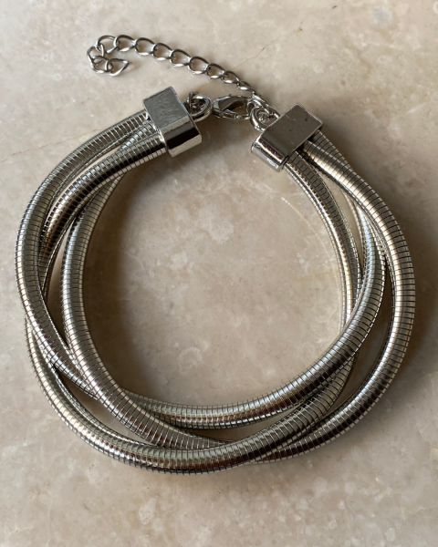 Altın Kaplama Üçlü Tel Bileklik-Silver