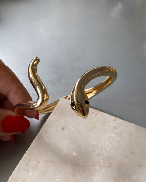 Altın Kaplama Yılan Kelepçe Bileklik