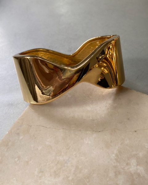 Altın Kaplama Tasarım Kelepçe Bileklik