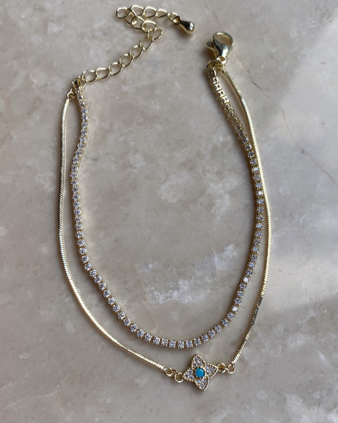 Özel Seri İnce Su Yolu Yonca İkili Bileklik