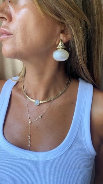 Özel Seri Üçgen Taşlı Y Dekolte Kolye