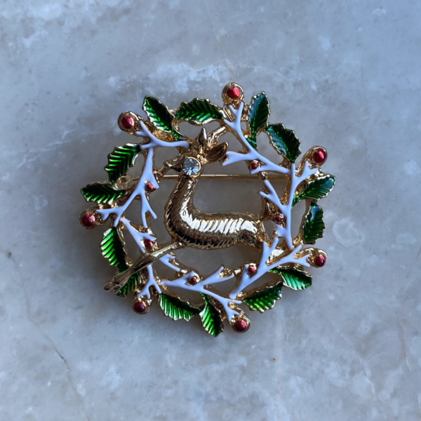 Yeni Yıl Geyik Detaylı Broş