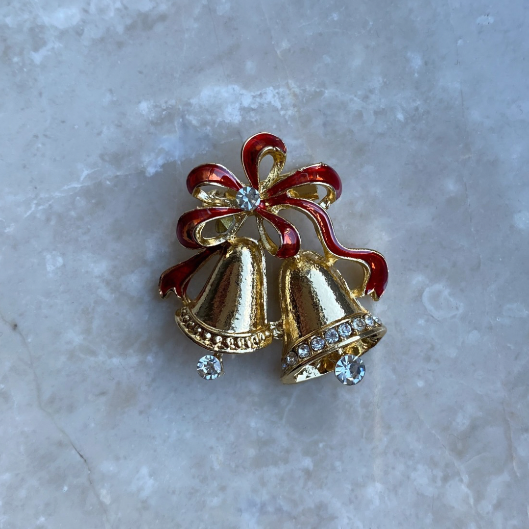 Yeni Yıl Gold İkili Çan Broş