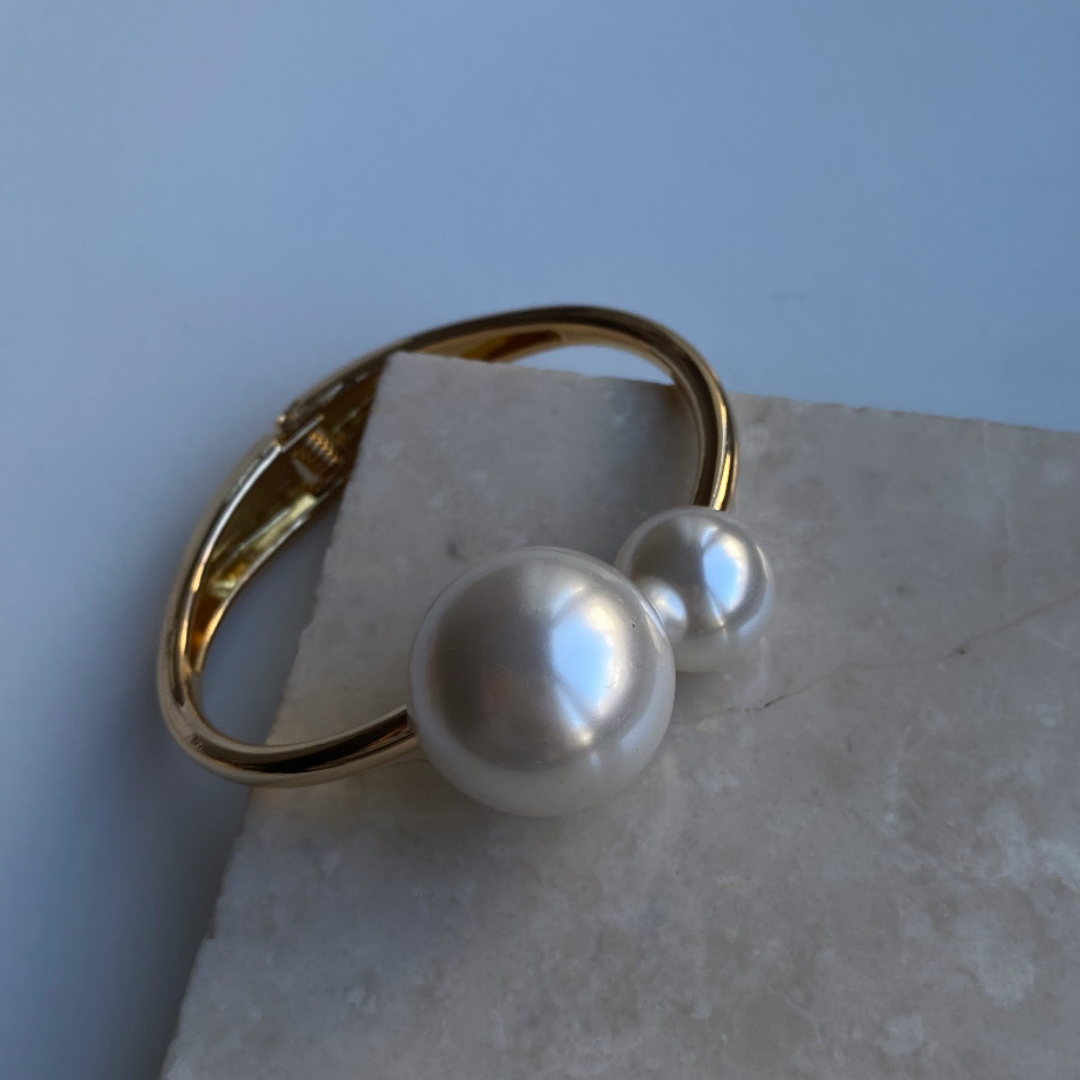 Küçüklü Büyüklü İncili Kelepçe Bileklik