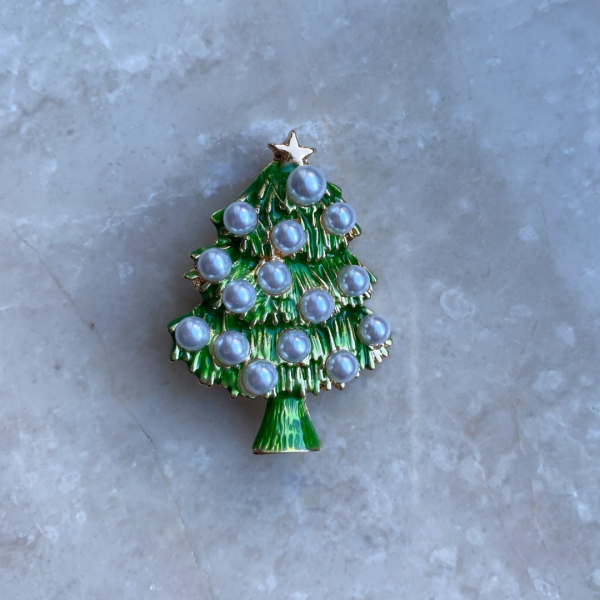 Yeni Yıl İncili Ağaç Broş