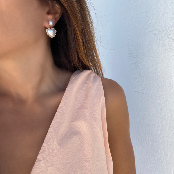 Marka İnci Kalp Küpe