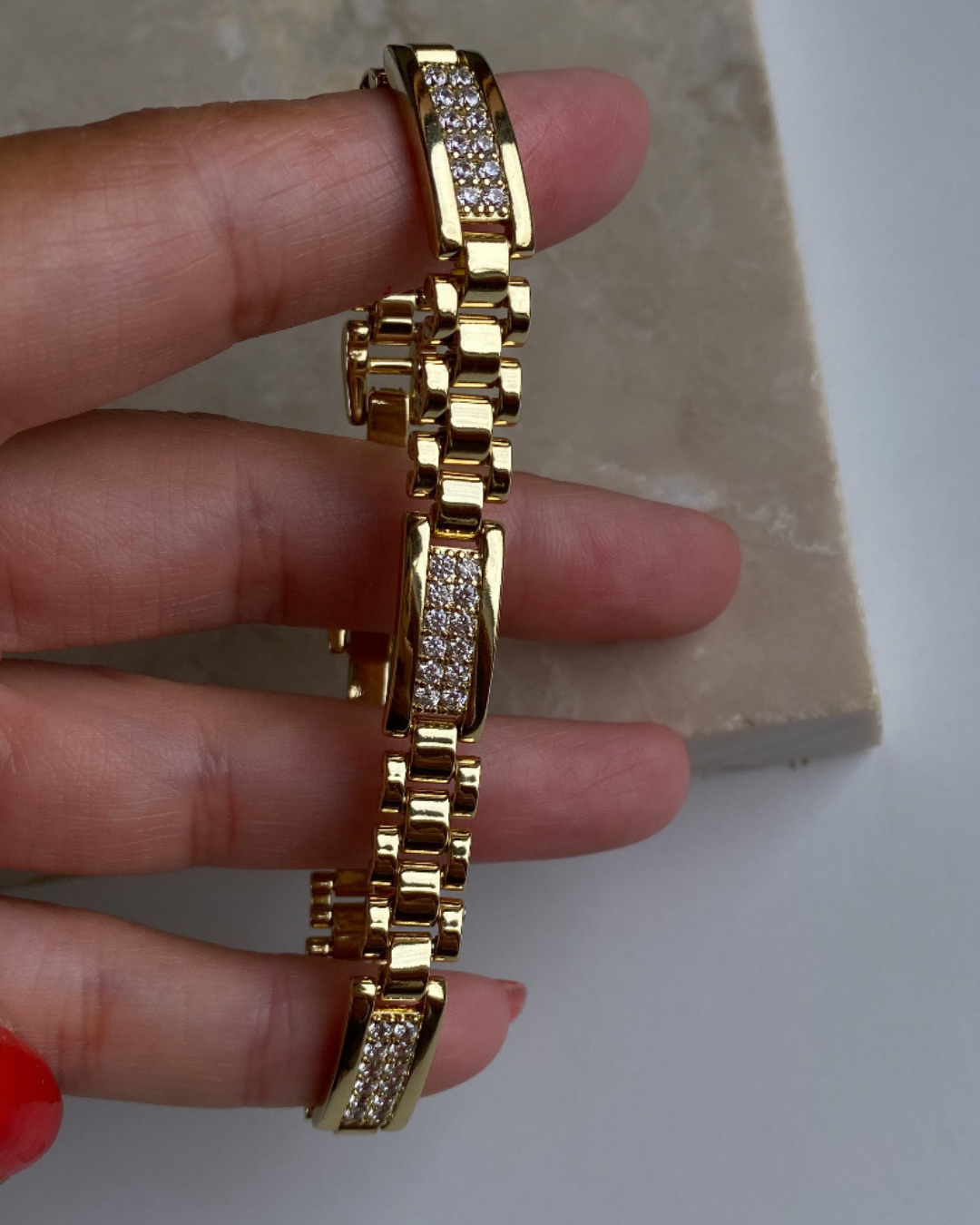 Özel Seri Dörtgen Taşlı Bileklik