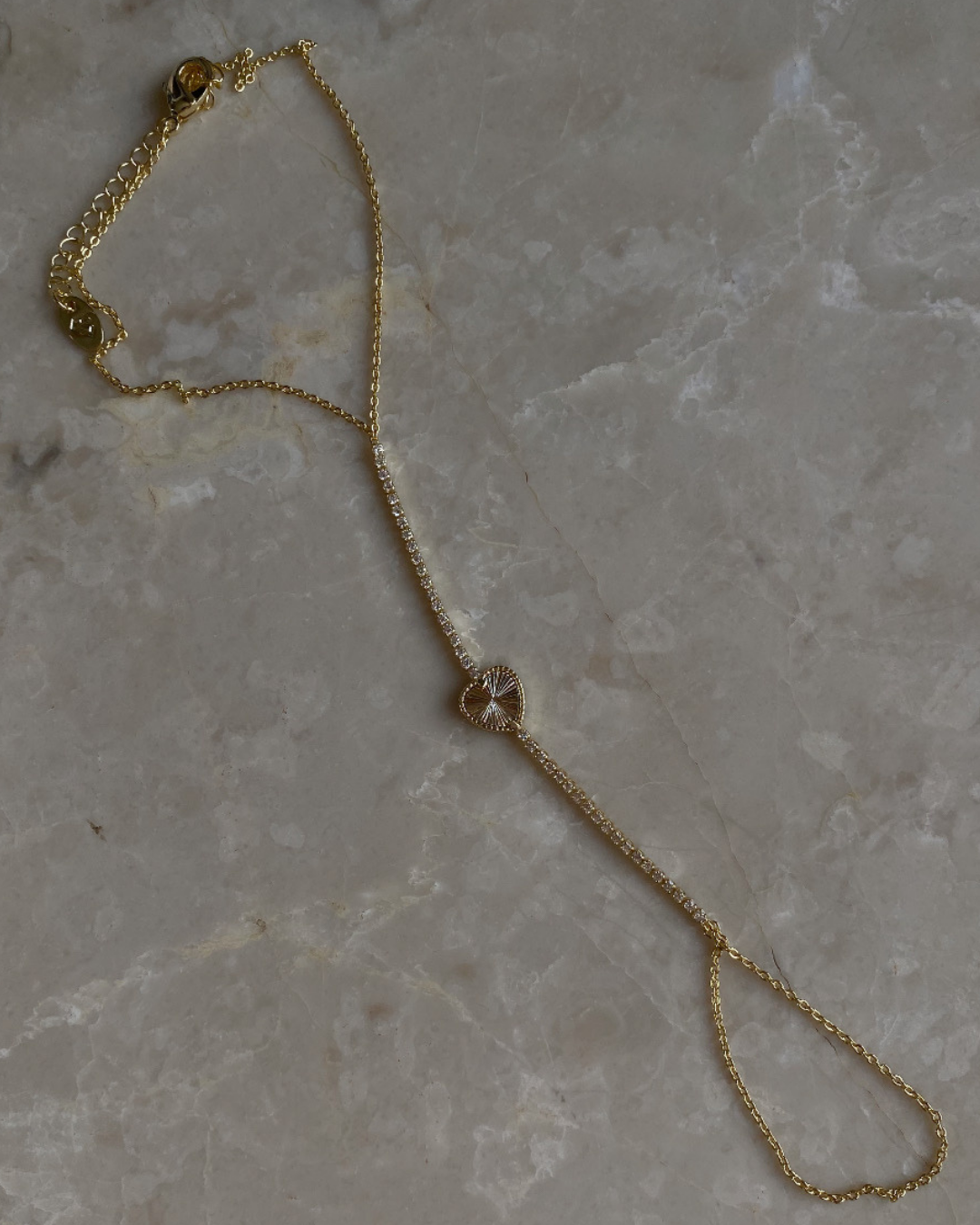 Altın Kaplama Taşlı Kalp Şahmeran