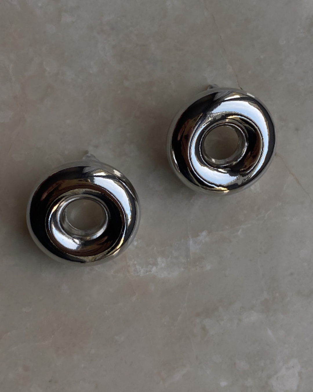 Yuvarlak Halka Küpe- Silver