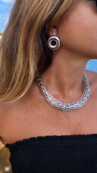 Yuvarlak Halka Küpe- Silver