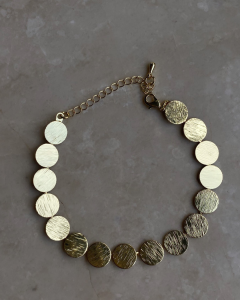 Altın Kaplama Halka Plaka Bileklik