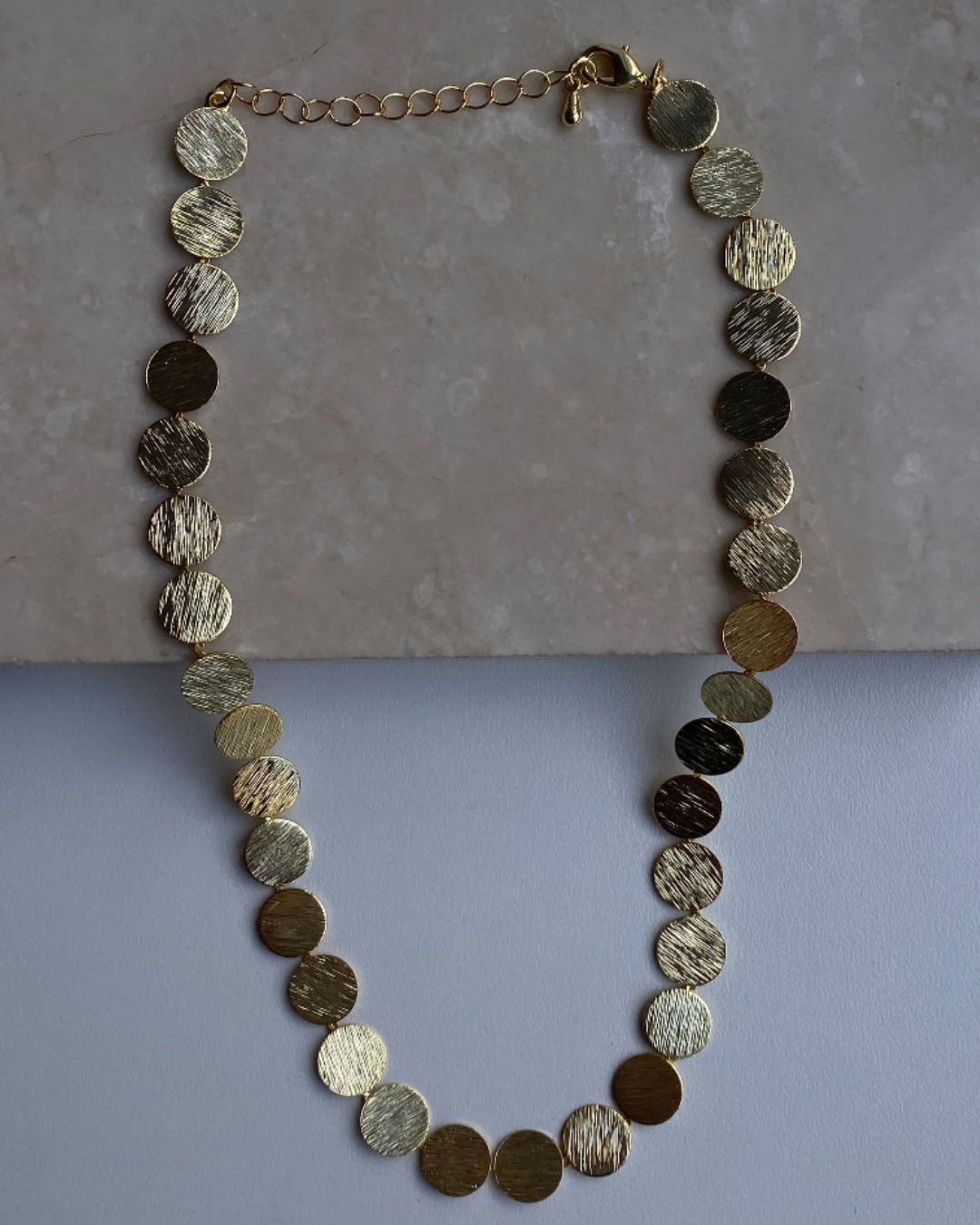 Altın Kaplama Halka Plaka Kolye