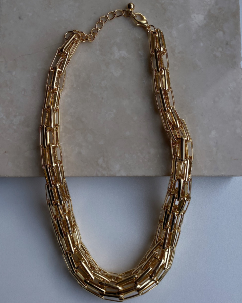 Altın Kaplama Tel Kolye-Gold