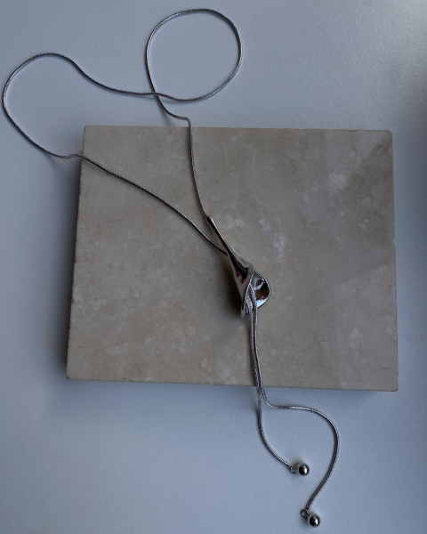 Asansörlü Lale Kolye- Silver