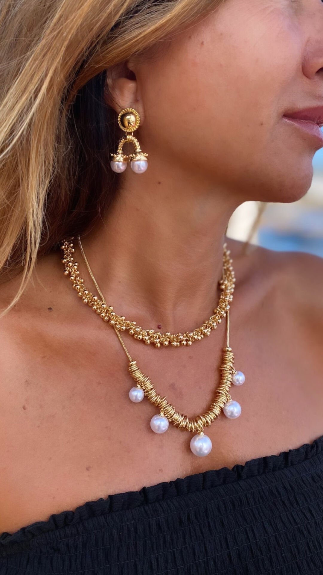 Altın Kaplama İnci Kolye