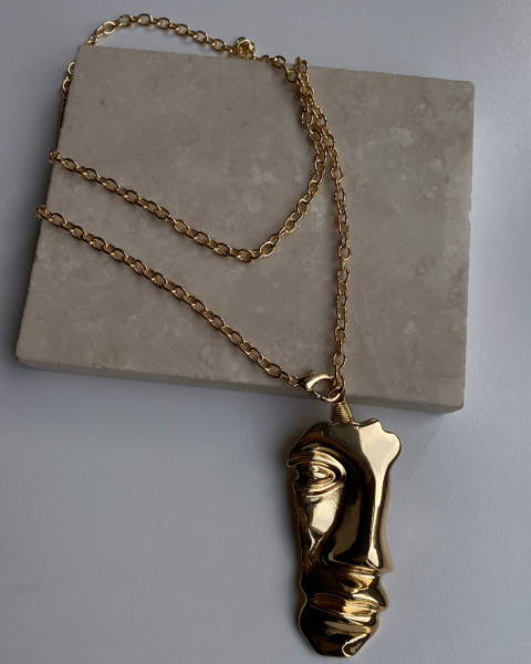 Altın Kaplama Maske Kolye