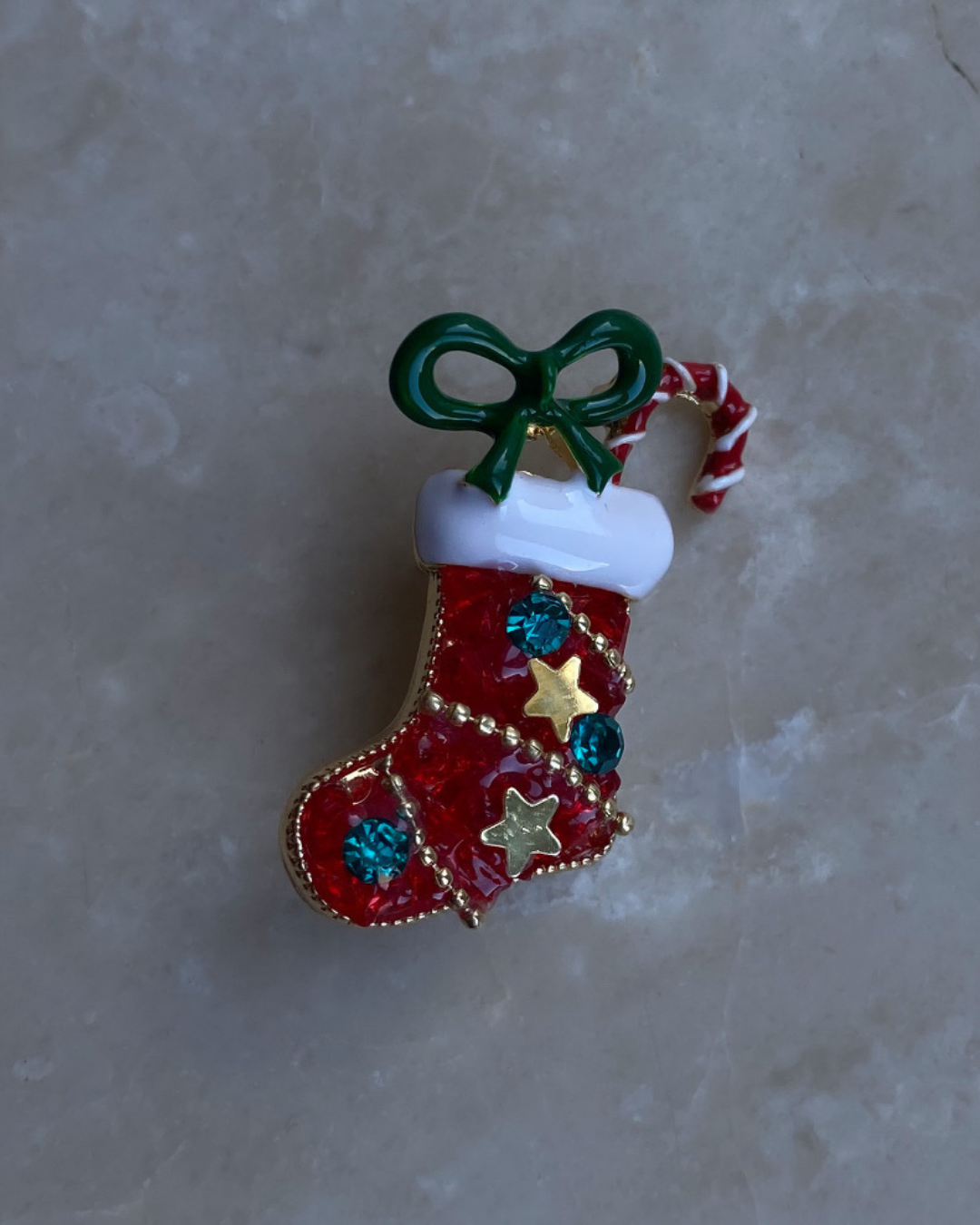 Yeni Yıl Kırmızı Çorap Broş
