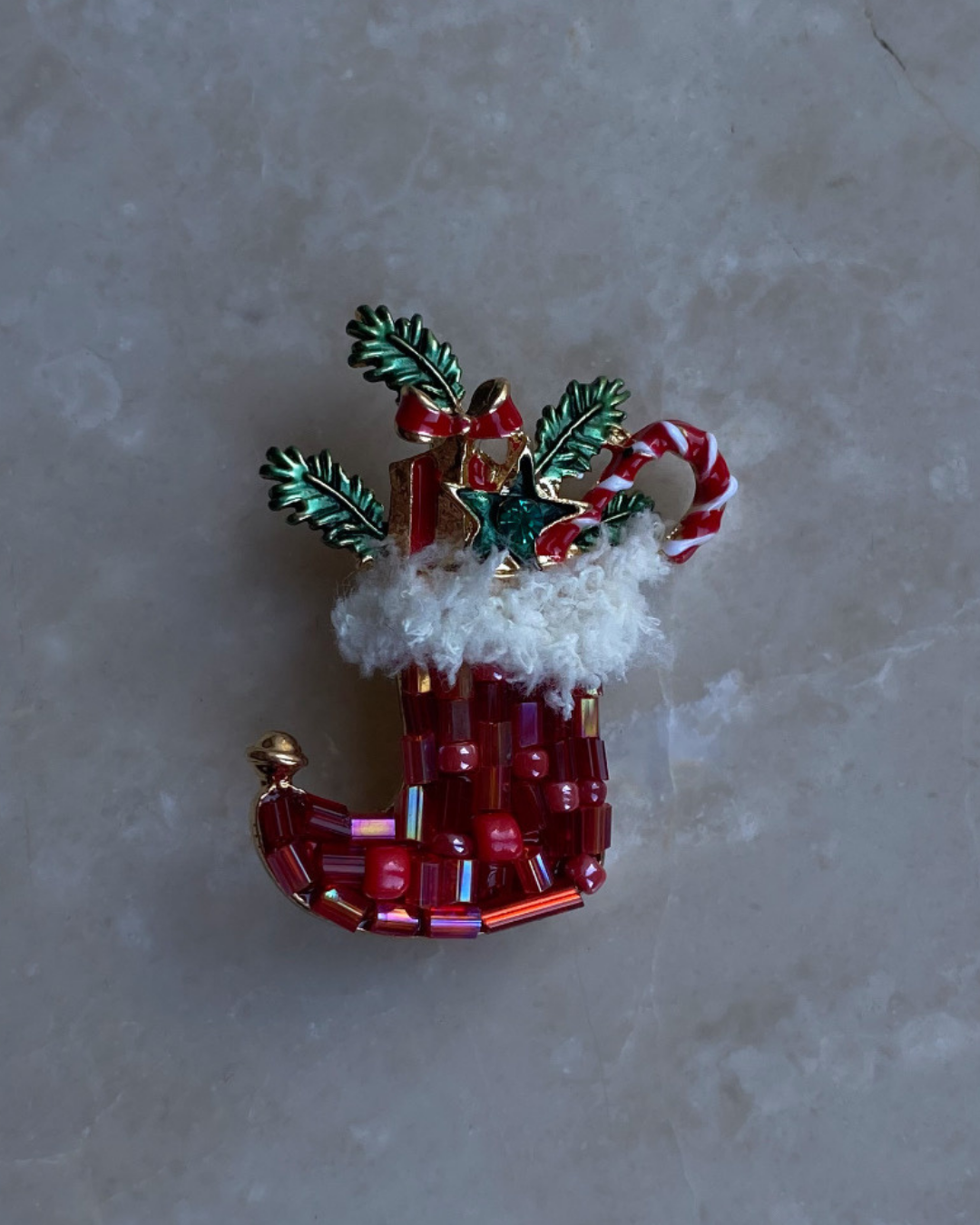 Yeni Yıl Tüylü Çorap Broş