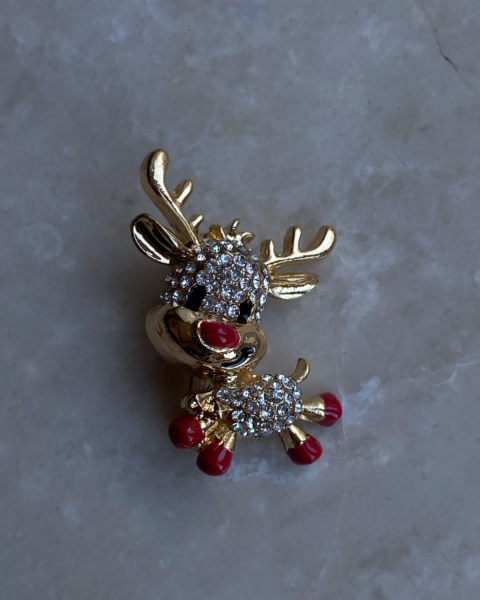 Yeni Yıl Taşlı Geyik Broş