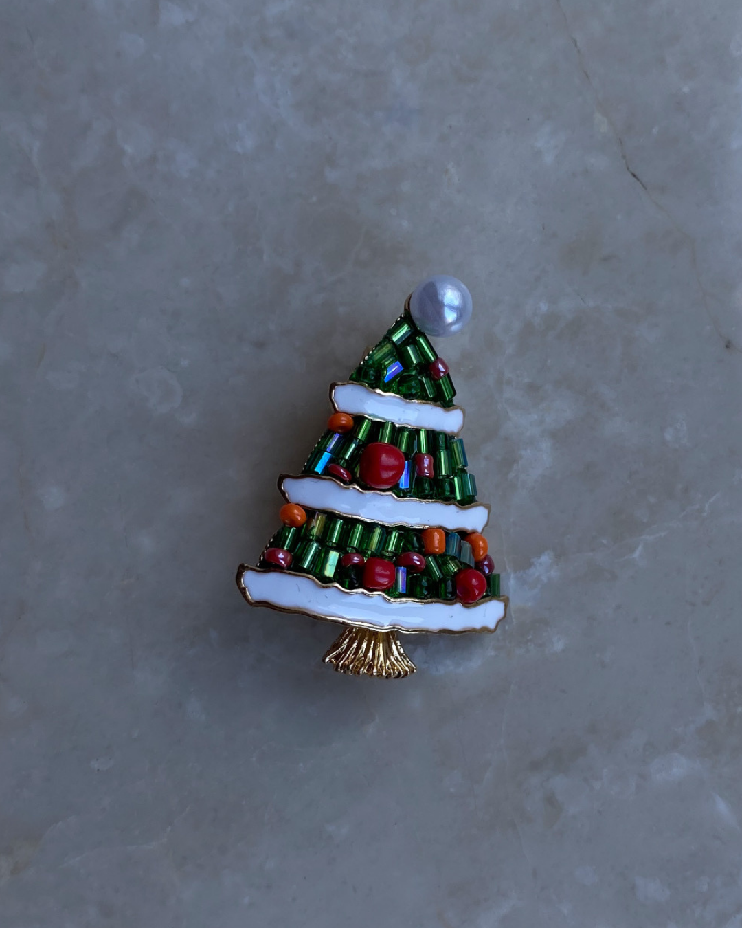 Yeni Yıl İncili Ağaç Broş