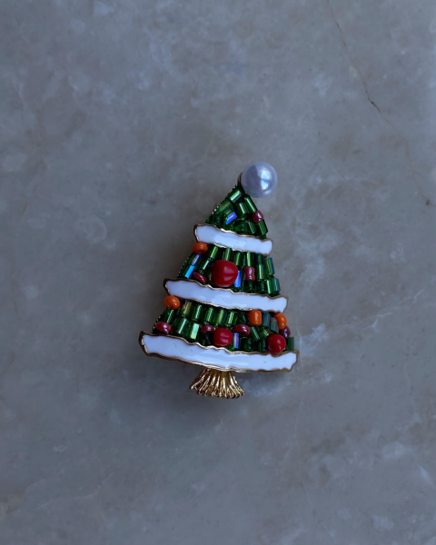 Yeni Yıl İncili Ağaç Broş