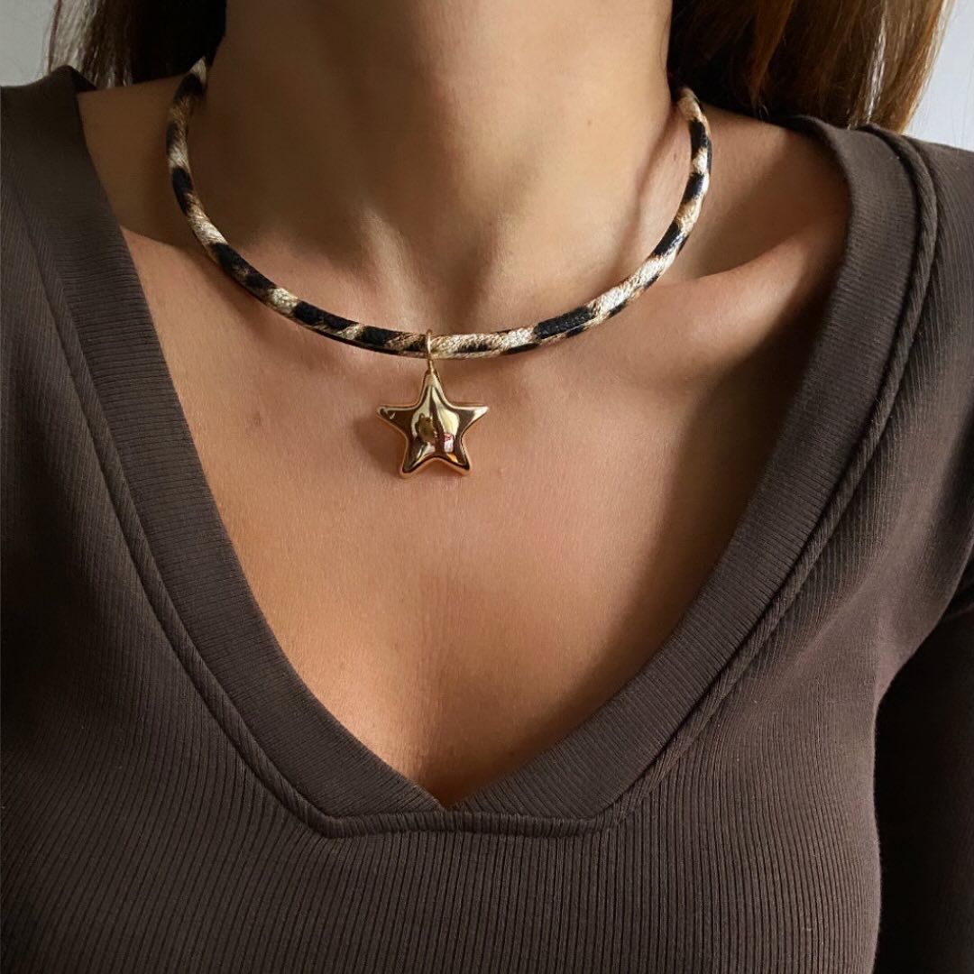 Leopar Yıldız Kolye