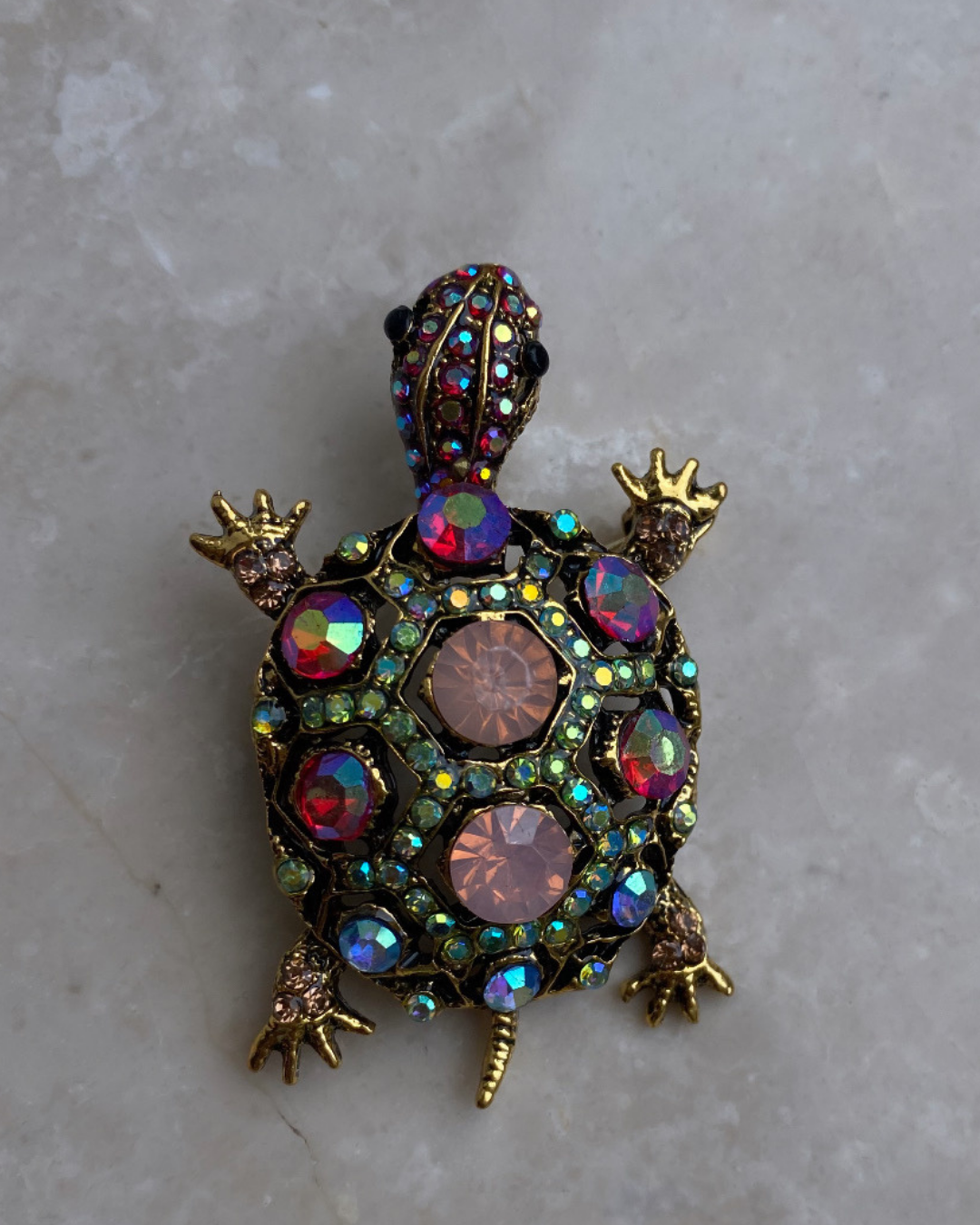 Taşlı Kaplumbağa Broş