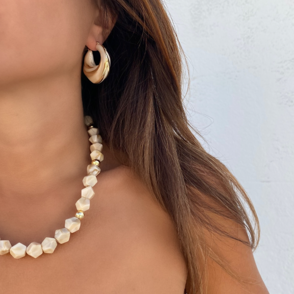 Gold Detaylı Renkli Halka Küpe