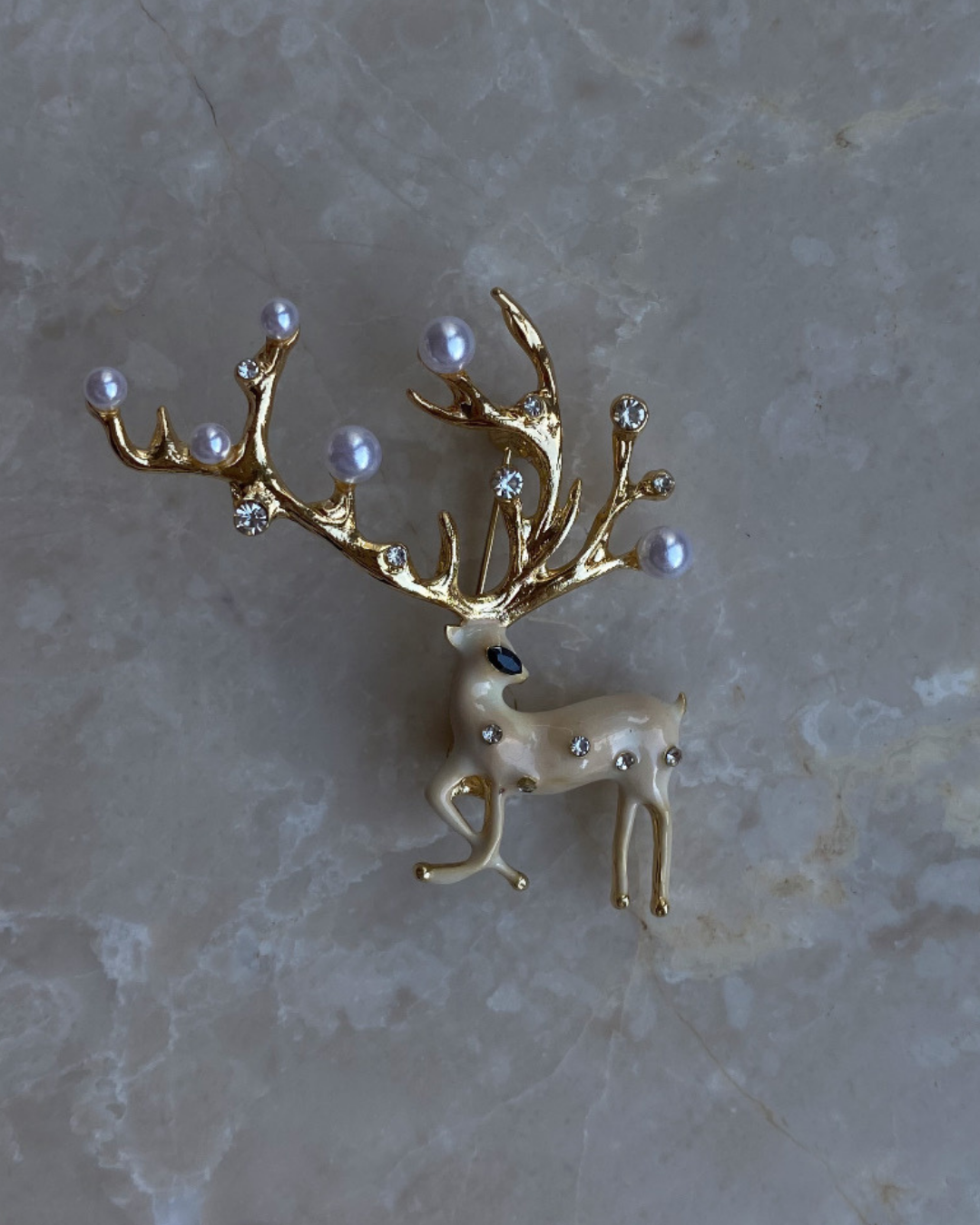 Yeni Yıl Boynuzlu Geyik Broş