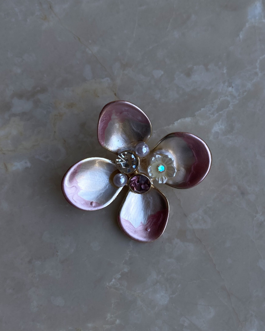 Dört Yapraklı Yonca Broş- Pembe