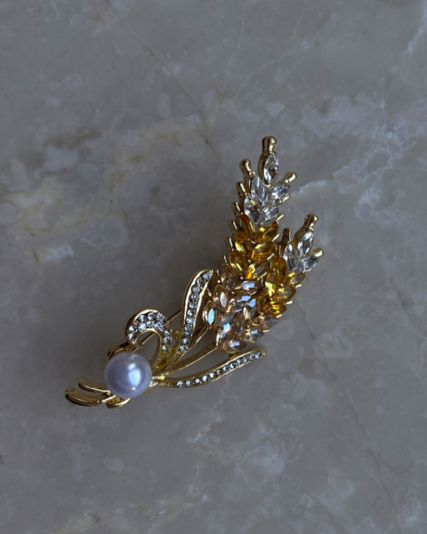 İncili Taşlı Başak Broş