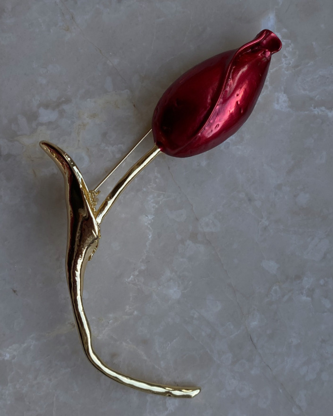 Kırmızı Lale Broş, 12cm