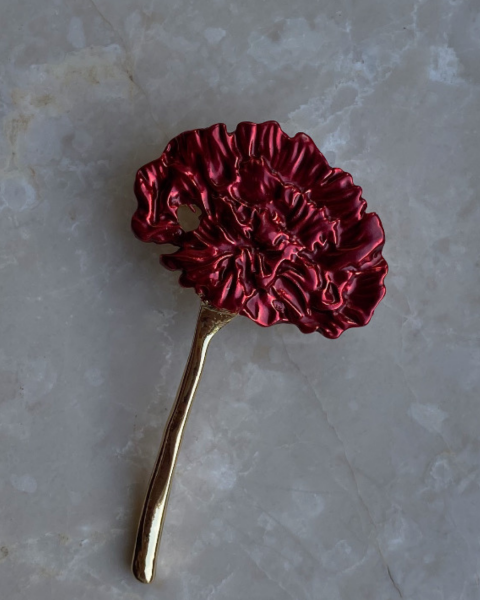 Kırmızı Çiçek Broş