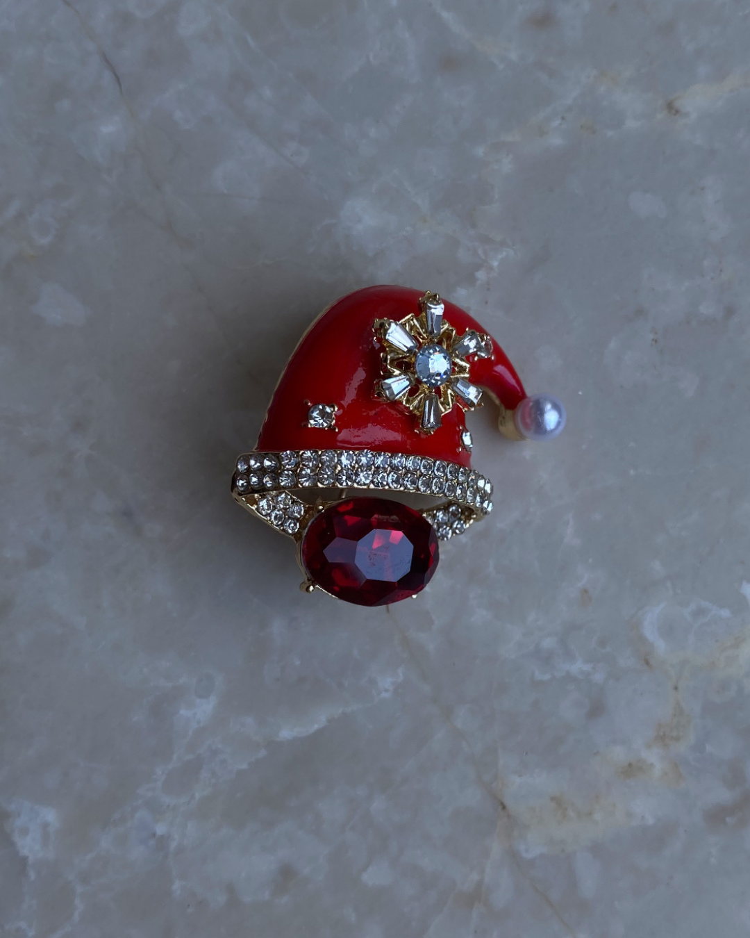 Yeni Yıl Taşlı Şapka Broş