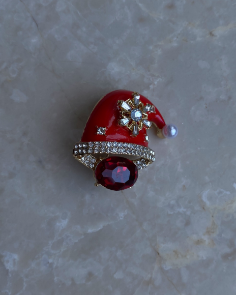 Yeni Yıl Taşlı Eldiven Broş