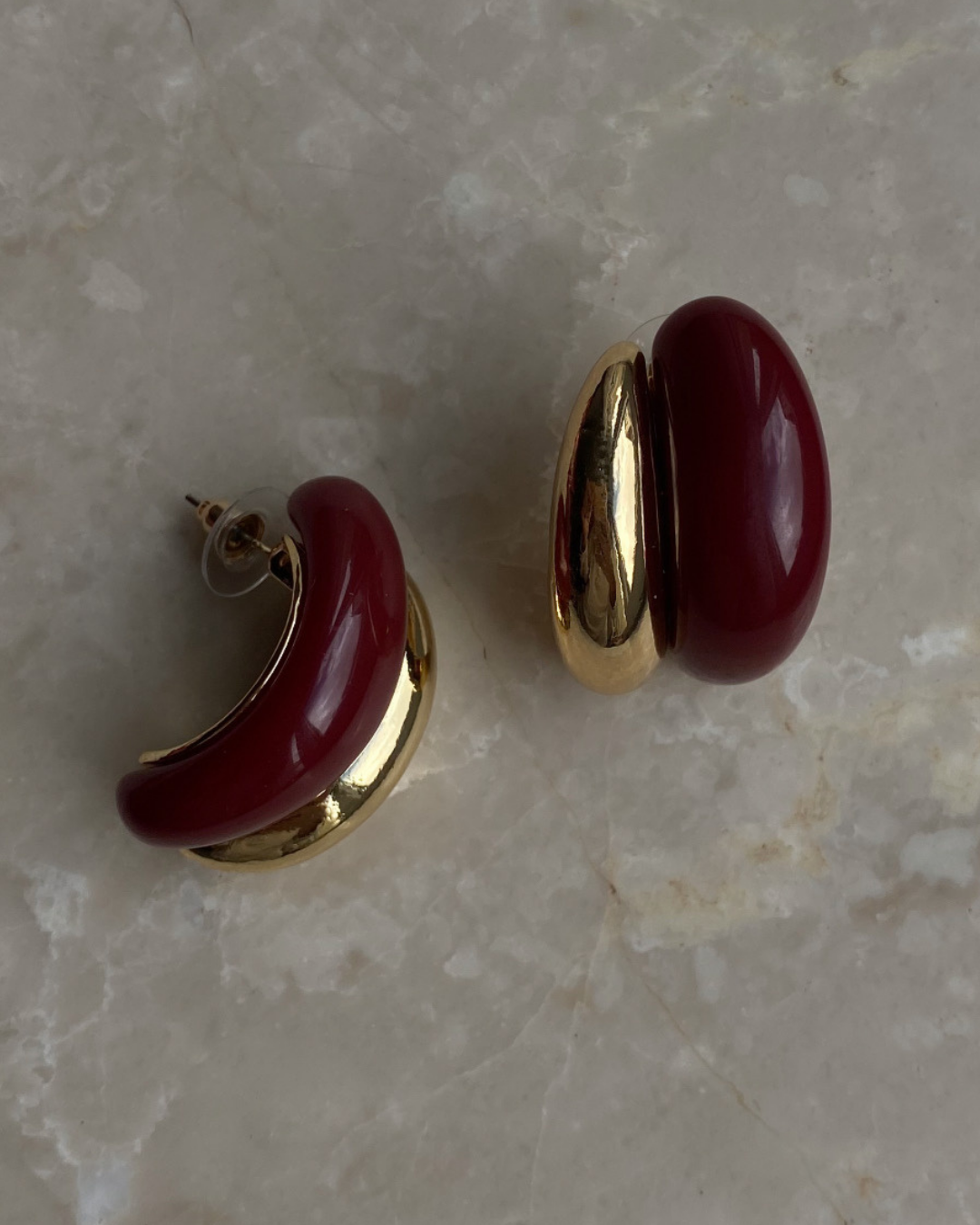 Marka Model Gold Bordo Küpe