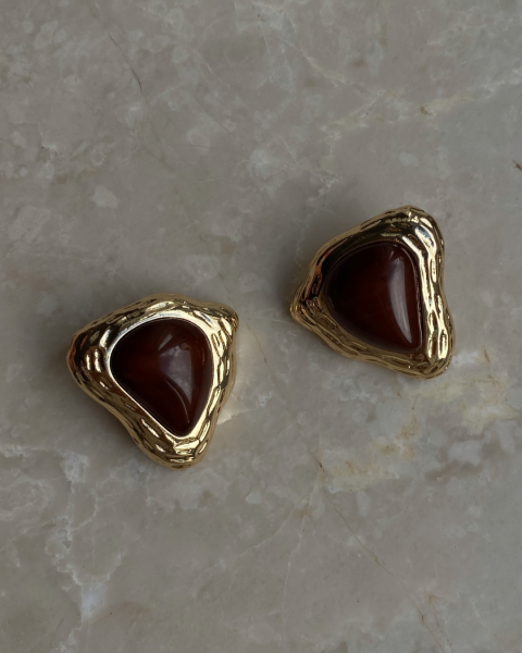 Marka Model Kahve Üçgen Küpe