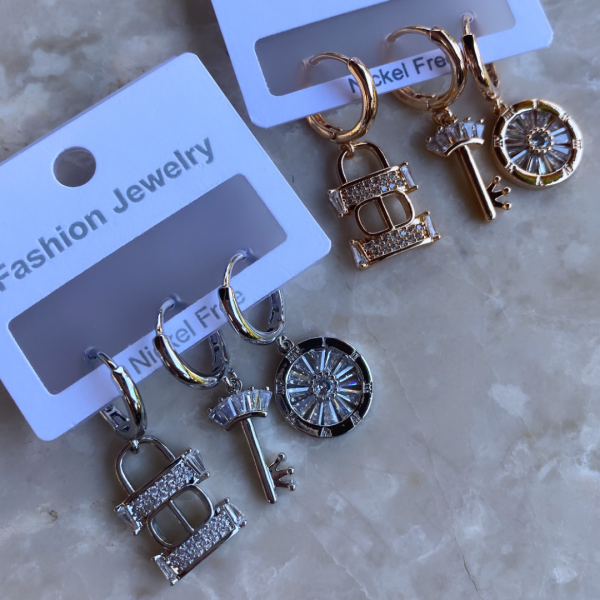 Altın Kaplama Anahtar Set Küpe