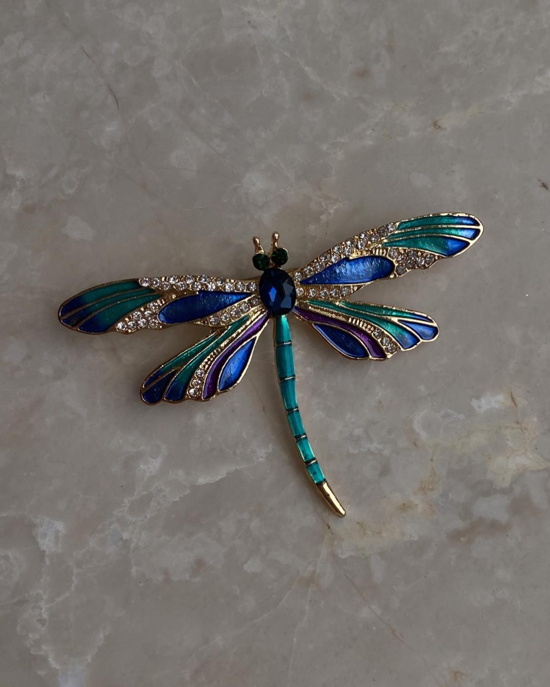 Mavi Yeşil Yusufçuk Broş