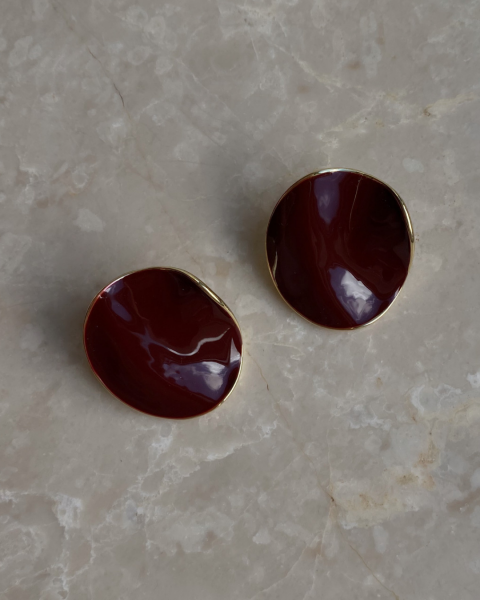 Marka Model Bordo Asimetrik Küpe